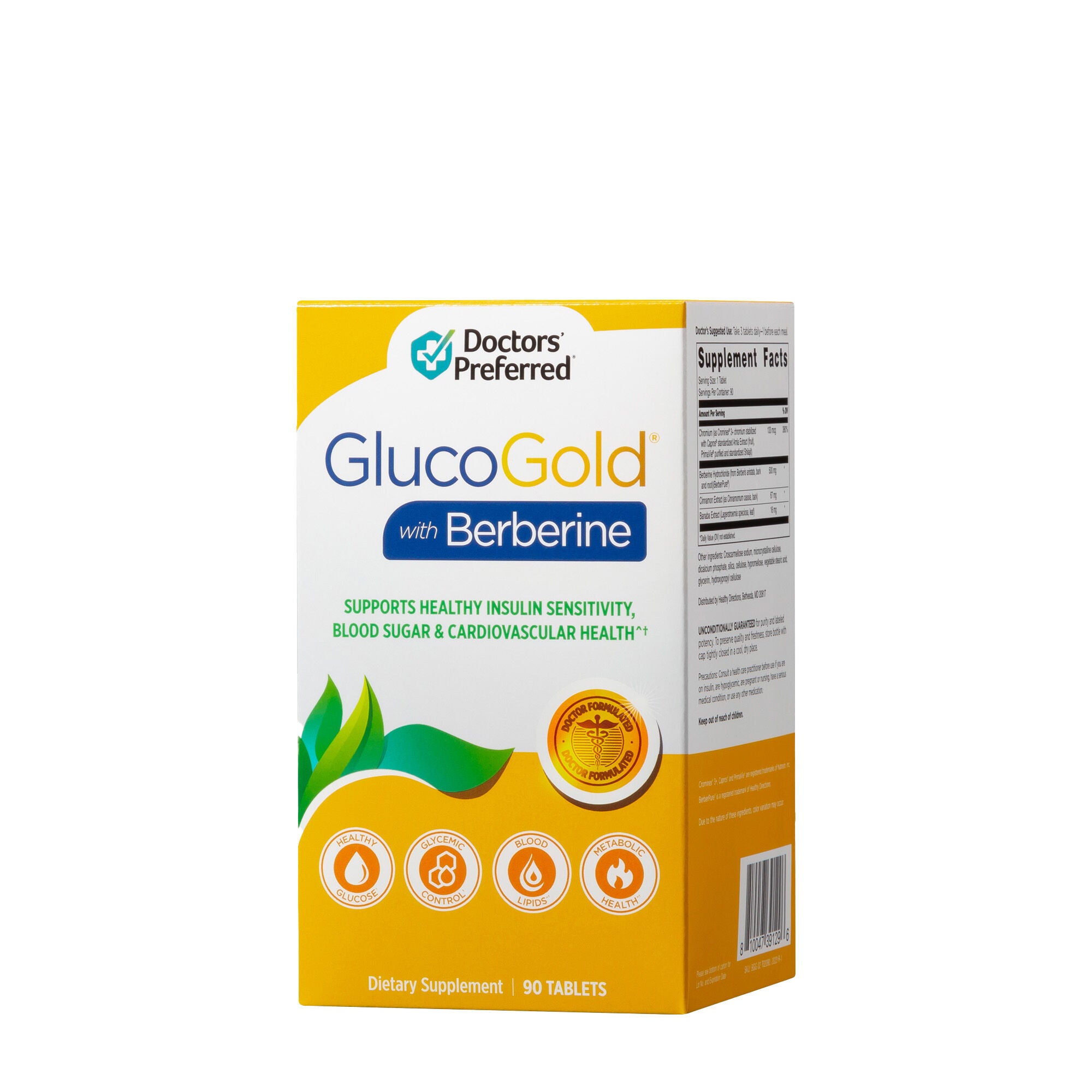 GlucoGold with Berberine - 90 Tablets (90 Servings) | GNC